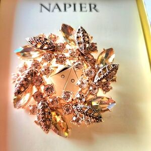Napier Gold and Silver Floral Wreath Brooch